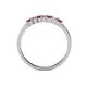 4 - Evia 2.00 mm Princess Cut Ruby and Diamond 7 Stone Wedding Band 