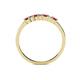 4 - Evia 2.00 mm Princess Cut Ruby and Diamond 7 Stone Wedding Band 