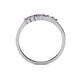 4 - Evia 2.00 mm Princess Cut Amethyst and Diamond 7 Stone Wedding Band 
