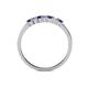 4 - Evia 2.00 mm Princess Cut Blue Sapphire and Diamond 7 Stone Wedding Band 