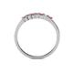 4 - Evia 2.00 mm Princess Cut Rhodolite Garnet and Diamond 7 Stone Wedding Band 