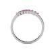 4 - Evia 2.00 mm Princess Cut Pink Sapphire and Diamond 7 Stone Wedding Band 