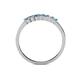 4 - Evia 2.00 mm Princess Cut Blue Topaz and Diamond 7 Stone Wedding Band 