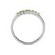 4 - Evia 2.00 mm Princess Cut Peridot and Diamond 7 Stone Wedding Band 
