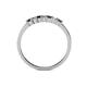 4 - Evia 2.00 mm Princess Cut Black and White Diamond 7 Stone Wedding Band 