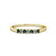 1 - Evia 2.00 mm Princess Cut Created Alexandrite and Diamond 7 Stone Wedding Band 
