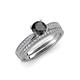 4 - Sian Black and White Diamond Bridal Set Ring 