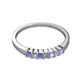 2 - Evia 2.50 mm Princess Cut Tanzanite and Diamond 7 Stone Wedding Band 