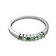 2 - Evia 2.50 mm Princess Cut Green Garnet and Diamond 7 Stone Wedding Band 