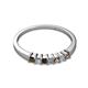 2 - Evia 2.50 mm Princess Cut Smoky Quartz and Diamond 7 Stone Wedding Band 