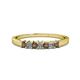 1 - Evia 2.50 mm Princess Cut Smoky Quartz and Diamond 7 Stone Wedding Band 
