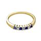 2 - Evia 2.50 mm Princess Cut Blue Sapphire and Diamond 7 Stone Wedding Band 