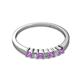 2 - Evia 2.50 mm Princess Cut Amethyst and Diamond 7 Stone Wedding Band 