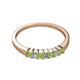 2 - Evia 2.50 mm Princess Cut Peridot and Diamond 7 Stone Wedding Band 