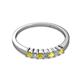 2 - Evia 2.50 mm Princess Cut Yellow Sapphire and Diamond 7 Stone Wedding Band 