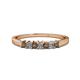 1 - Evia 2.50 mm Princess Cut Smoky Quartz and Diamond 7 Stone Wedding Band 