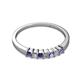2 - Evia 2.50 mm Princess Cut Iolite and Diamond 7 Stone Wedding Band 