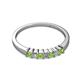 2 - Evia 2.50 mm Princess Cut Peridot and Diamond 7 Stone Wedding Band 