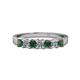 1 - Evia 3.00 mm Diamond and Lab Created Alexandrite Wedding Band 