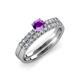 4 - Sezen Amethyst and Diamond Bridal Set Ring 