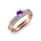 4 - Sezen Amethyst and Diamond Bridal Set Ring 
