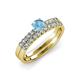 4 - Sezen Blue Topaz and Diamond Bridal Set Ring 