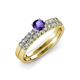 4 - Sezen Iolite and Diamond Bridal Set Ring 