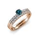 4 - Sezen Blue and White Diamond Bridal Set Ring 