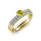 4 - Sezen Yellow and White Diamond Bridal Set Ring 