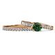 1 - Sezen Diamond and Lab Created Alexandrite Bridal Set Ring 