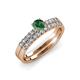 4 - Sezen Diamond and Lab Created Alexandrite Bridal Set Ring 