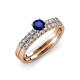 4 - Sezen Blue Sapphire and Diamond Bridal Set Ring 