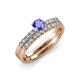 4 - Sezen Tanzanite and Diamond Bridal Set Ring 