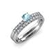 4 - Sezen Aquamarine and Diamond Bridal Set Ring 