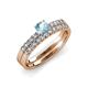 4 - Sezen Aquamarine and Diamond Bridal Set Ring 