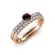4 - Sezen Red Garnet and Diamond Bridal Set Ring 