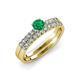4 - Sezen Emerald and Diamond Bridal Set Ring 