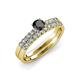 4 - Sezen Black and White Diamond Bridal Set Ring 