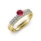 4 - Sezen Ruby and Diamond Bridal Set Ring 