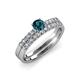 4 - Sezen Blue and White Diamond Bridal Set Ring 