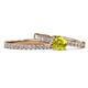 1 - Sezen Yellow and White Diamond Bridal Set Ring 