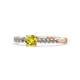 2 - Sezen Yellow and White Diamond Bridal Set Ring 