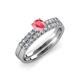 4 - Sezen Pink Tourmaline and Diamond Bridal Set Ring 