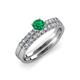 4 - Sezen Emerald and Diamond Bridal Set Ring 