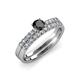 4 - Sezen Black and White Diamond Bridal Set Ring 