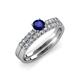 4 - Sezen Blue Sapphire and Diamond Bridal Set Ring 