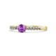 2 - Sezen Amethyst and Diamond Bridal Set Ring 