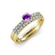 4 - Sezen Amethyst and Diamond Bridal Set Ring 
