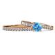 1 - Sezen Blue Topaz and Diamond Bridal Set Ring 