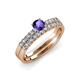 4 - Sezen Iolite and Diamond Bridal Set Ring 